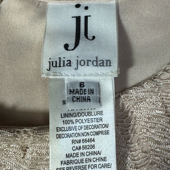 Julia Jordan Blush Pastel Pink Crochet Lace Illusion Sleeve Sheath Shift Dress 6 - Picture 16 of 16